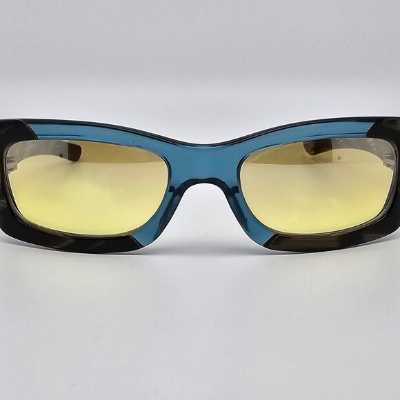 Etro Mod. SE 9760 51 Col. B46 Crystal Blue Horn Frame Yellow Lens Sunglasses - Picture 2 of 14